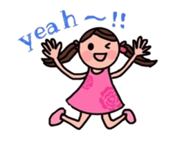 A girl, a puppy, and a kitty sticker #5976144