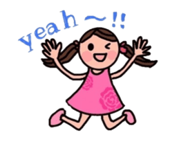 A girl, a puppy, and a kitty sticker #5976144