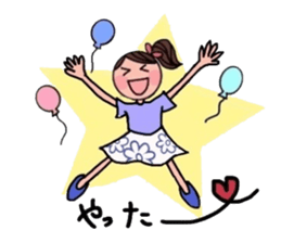 A girl, a puppy, and a kitty sticker #5976146