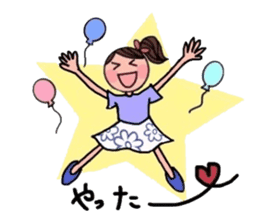 A girl, a puppy, and a kitty sticker #5976146