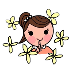 A girl, a puppy, and a kitty sticker #5976147