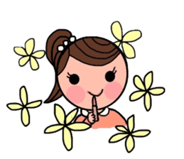 A girl, a puppy, and a kitty sticker #5976147