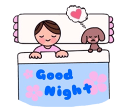 A girl, a puppy, and a kitty sticker #5976148