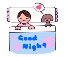 A girl, a puppy, and a kitty sticker #5976148