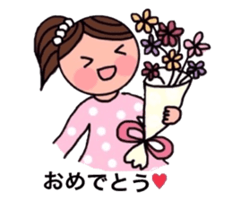 A girl, a puppy, and a kitty sticker #5976154