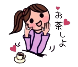 A girl, a puppy, and a kitty sticker #5976155