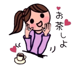 A girl, a puppy, and a kitty sticker #5976155