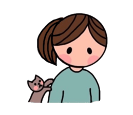 A girl, a puppy, and a kitty sticker #5976156
