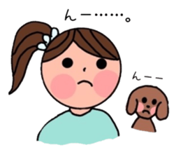 A girl, a puppy, and a kitty sticker #5976159