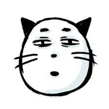 comic face cat sticker #5976650