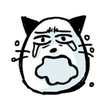 comic face cat sticker #5976655