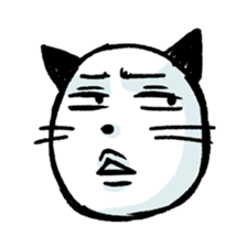 comic face cat sticker #5976657
