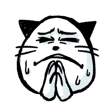 comic face cat sticker #5976659