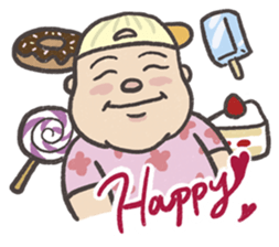 Droll fat man sticker #5976833