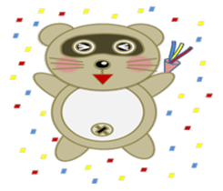 "Ponchan" of raccoon sticker #5976859