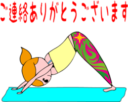 Posing yoga of cute girl sticker #5977610