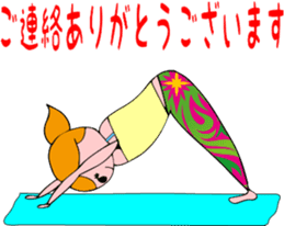 Posing yoga of cute girl sticker #5977610