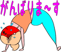 Posing yoga of cute girl sticker #5977611