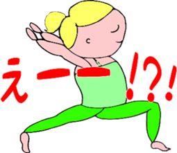 Posing yoga of cute girl sticker #5977615