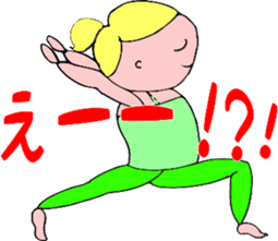 Posing yoga of cute girl sticker #5977615