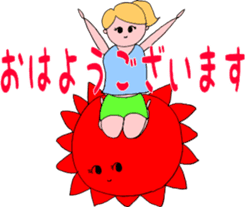 Posing yoga of cute girl sticker #5977623