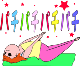 Posing yoga of cute girl sticker #5977624