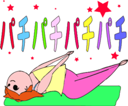 Posing yoga of cute girl sticker #5977624