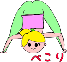 Posing yoga of cute girl sticker #5977625