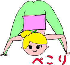 Posing yoga of cute girl sticker #5977625
