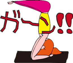 Posing yoga of cute girl sticker #5977626