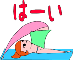 Posing yoga of cute girl sticker #5977628