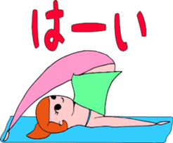 Posing yoga of cute girl sticker #5977628