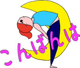 Posing yoga of cute girl sticker #5977633