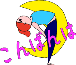 Posing yoga of cute girl sticker #5977633