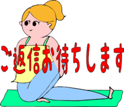 Posing yoga of cute girl sticker #5977637