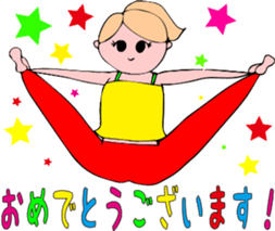 Posing yoga of cute girl sticker #5977639