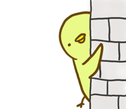 edamame' color little bird sticker #5979492