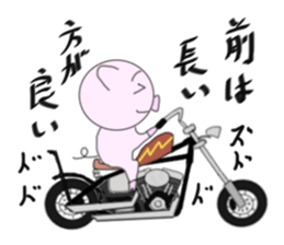 The pig began to ride a motorcycle sticker #5981017