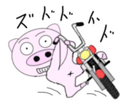 The pig began to ride a motorcycle sticker #5981027
