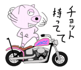 The pig began to ride a motorcycle sticker #5981028