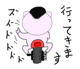 The pig began to ride a motorcycle sticker #5981035