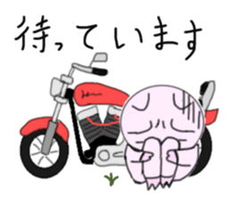 The pig began to ride a motorcycle sticker #5981036