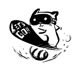 SNOWBOARDING Raccoon sticker #5984040