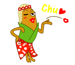 hawaiian corn girl and spam musubi boy sticker #5985013