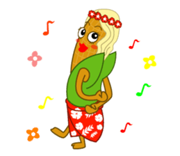 hawaiian corn girl and spam musubi boy sticker #5985039