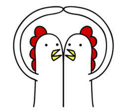 Bird with a red cockscomb sticker #5985675