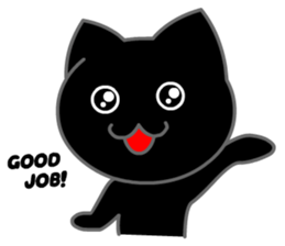 Tomo's Cute Cat Black (English) sticker #5988244