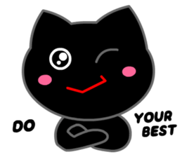 Tomo's Cute Cat Black (English) sticker #5988251
