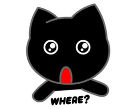 Tomo's Cute Cat Black (English) sticker #5988252