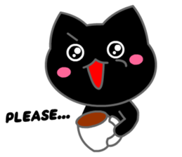 Tomo's Cute Cat Black (English) sticker #5988258